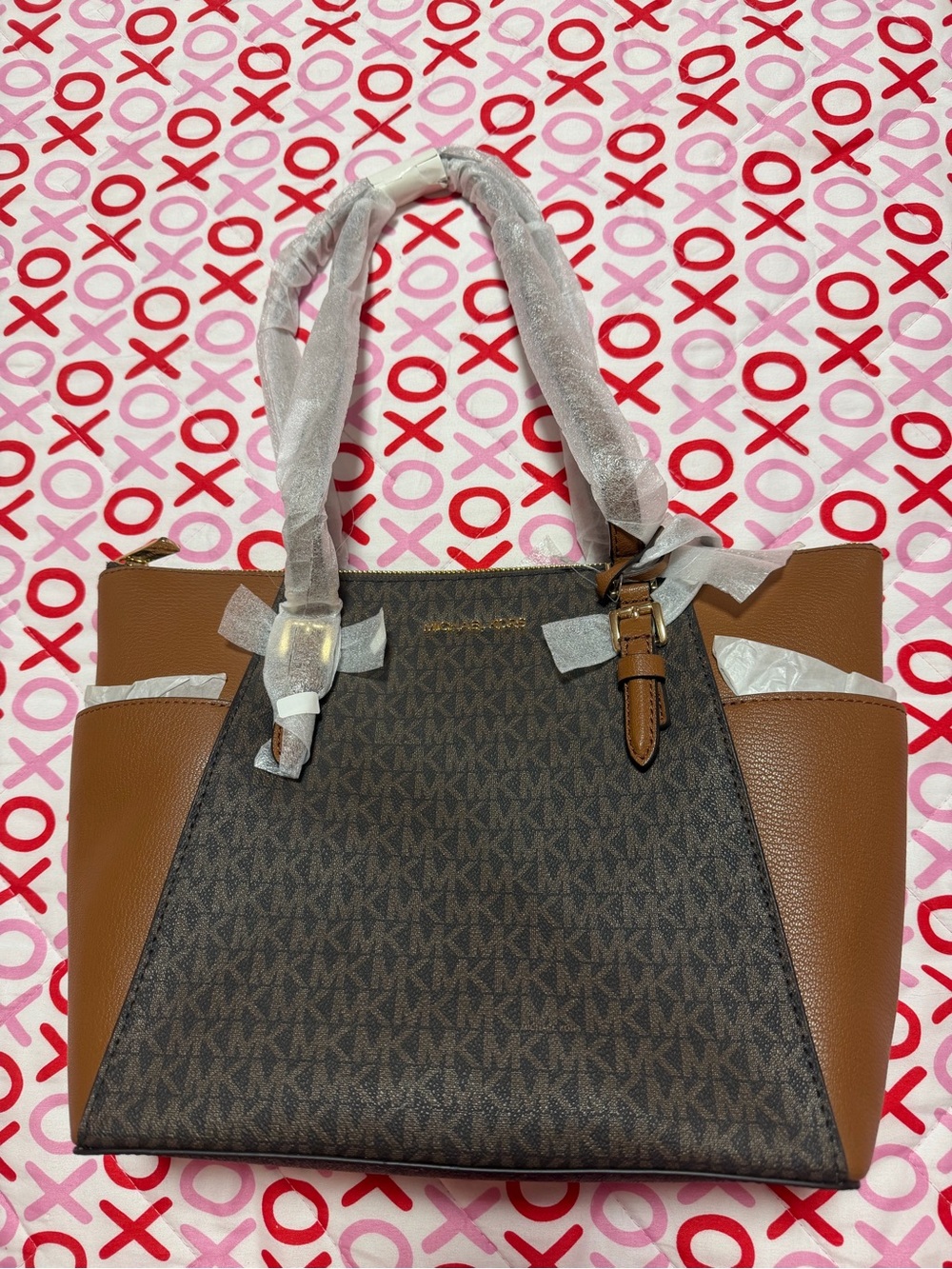 Michael Kors Brown Logo & Chestnut Tote Bag